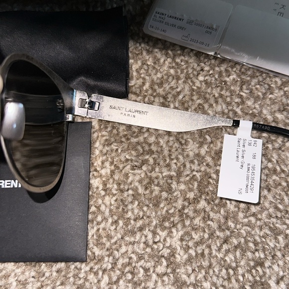 Saint Lauren Rustic Silver 54mm Oval Sunglasses main image 8